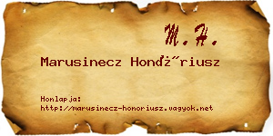 Marusinecz Honóriusz névjegykártya